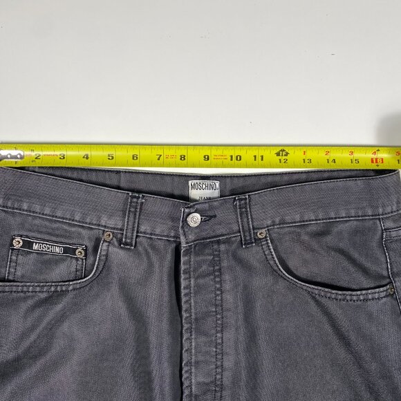 Vintage Moschino Lightweight Straight Leg Shining Jeans Gray men's size 33x28 - Picture 8 of 10